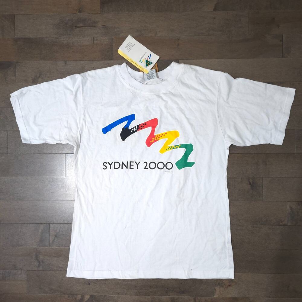 New Vintage Sydney 2000 Olympics T Shirt XXL Australian Made NWT 1997 Logo - Picture 2 of 13